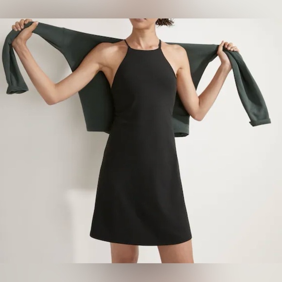 Madewell Flex Fitness Black Mini Halter Active Dress size XXS Shorts Underneath - Picture 2 of 11